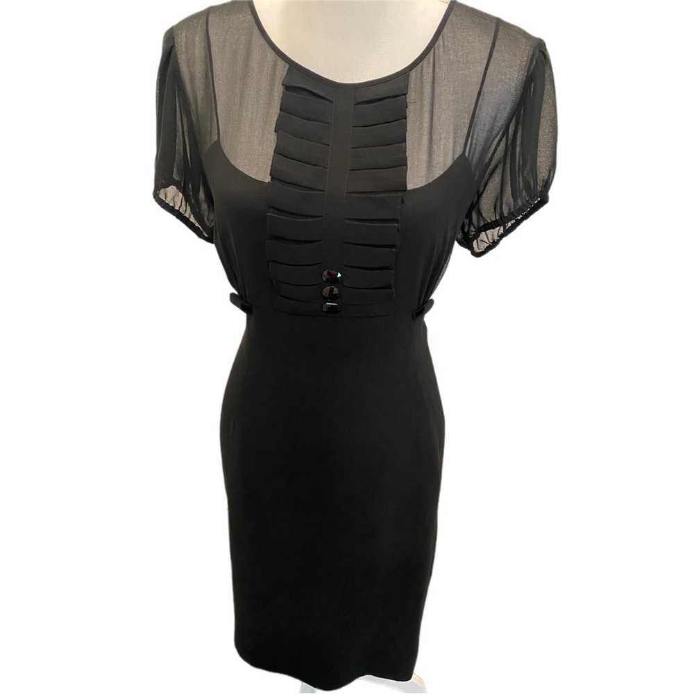 Calvin Klein Sheer Black Knee Length Dress Sz. 12